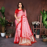 Red Sibori Work Soft Satin Silk Saree
