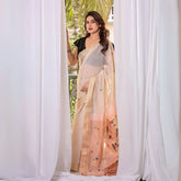 Light Peach Resham & Zari Weaving Soft Muga Cotton Saree