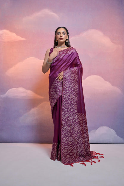 Designer Banglori Silk Saree with Warli Pallu and Elegant 