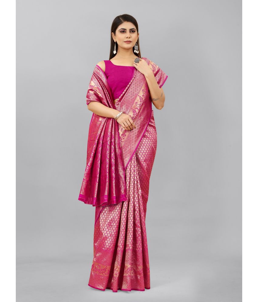 Elegant Soft Lichi Silk Saree with Rich Pallu & Intricate Jacquard Work