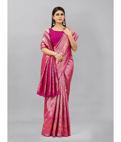 Elegant Soft Lichi Silk Saree with Rich Pallu & Intricate Jacquard Work