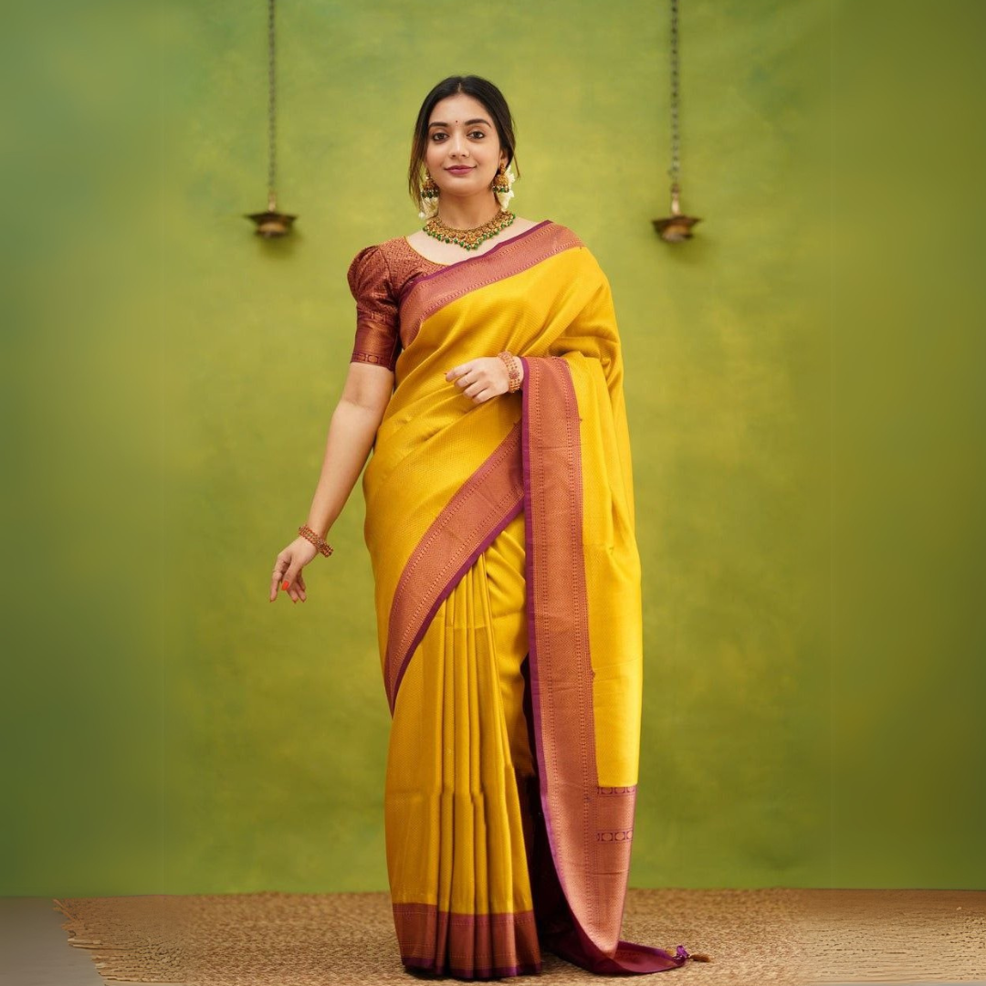 Elegant-Soft-Lichi-Silk-Saree-with-Rich-Pallu-&-Jacquard-Work-Perfect-for-Traditional