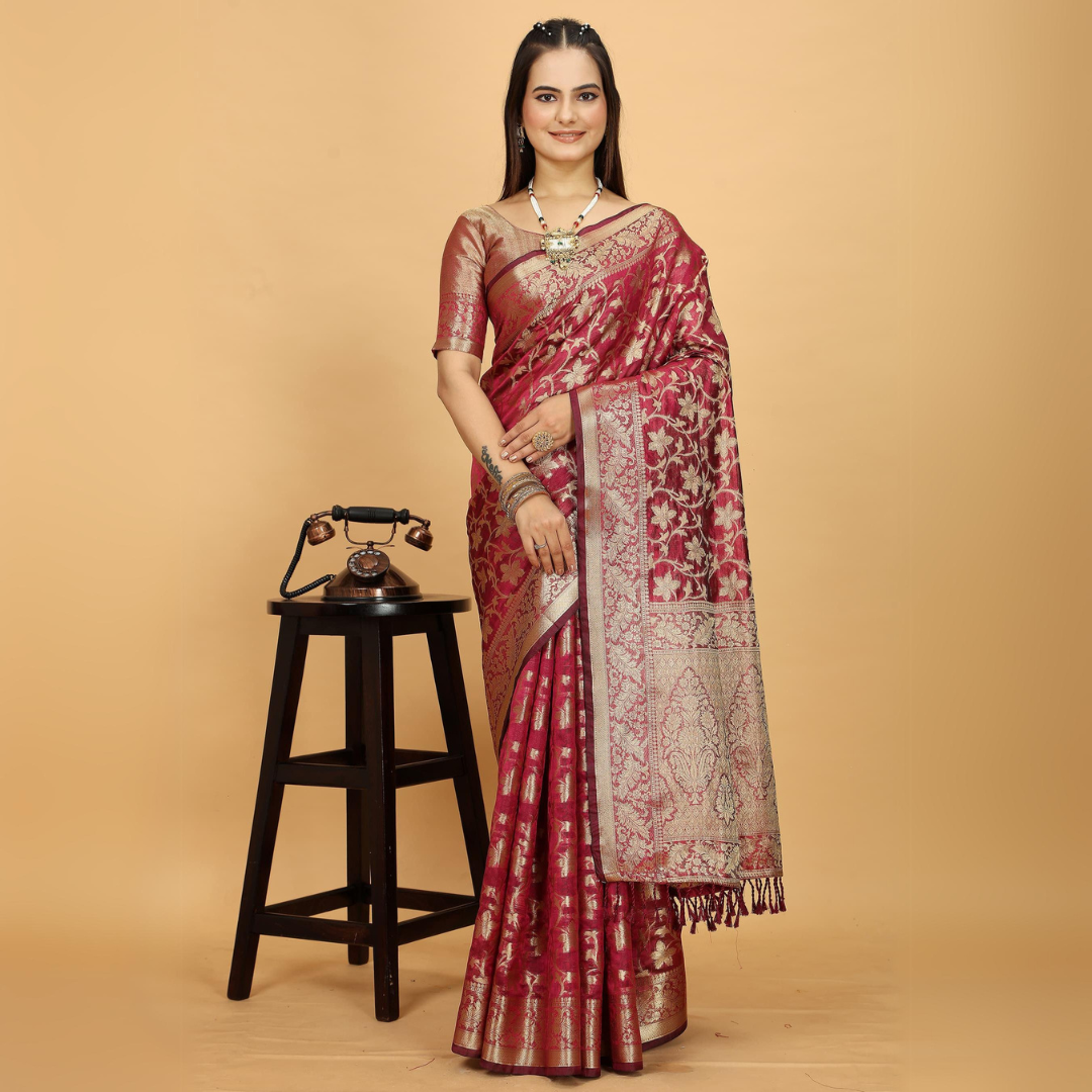 Elegant Soft Organza Saree with Pure Jari Work