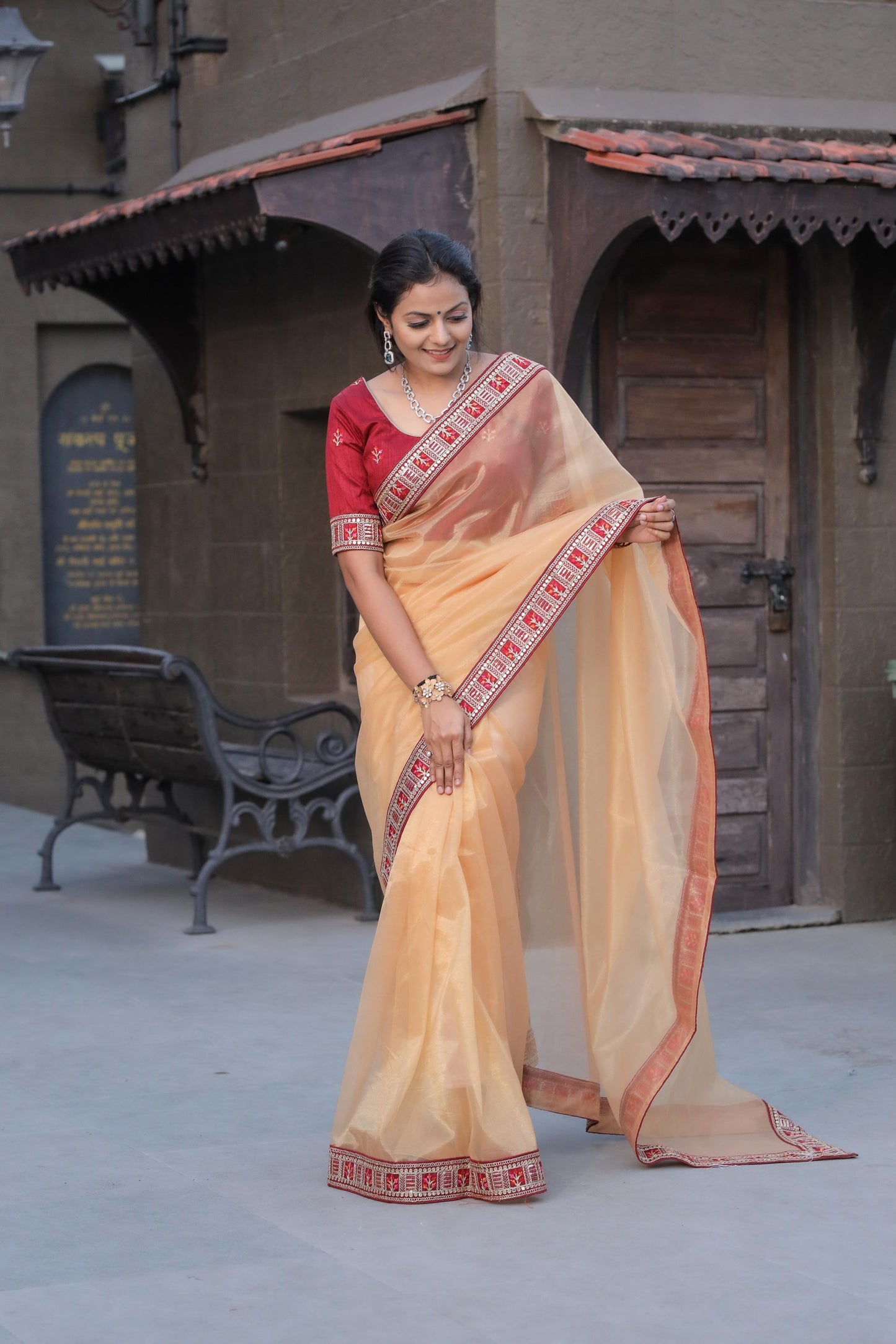 Gorgeous Soft Tissue Fabric Saree with Stunning Coding Sequence