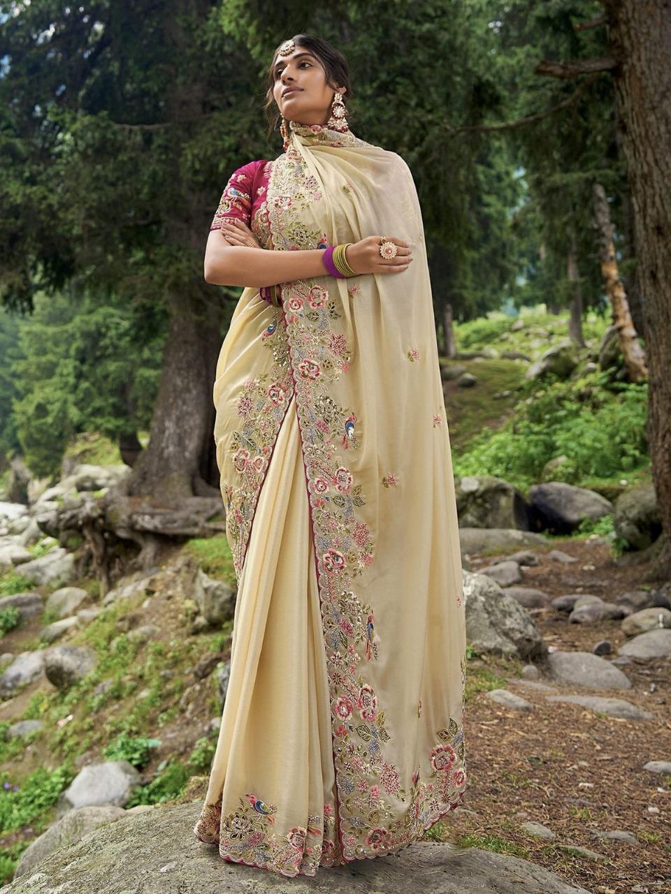 Premium Jimmy Chu Saree with Multi-Thread Embroidery