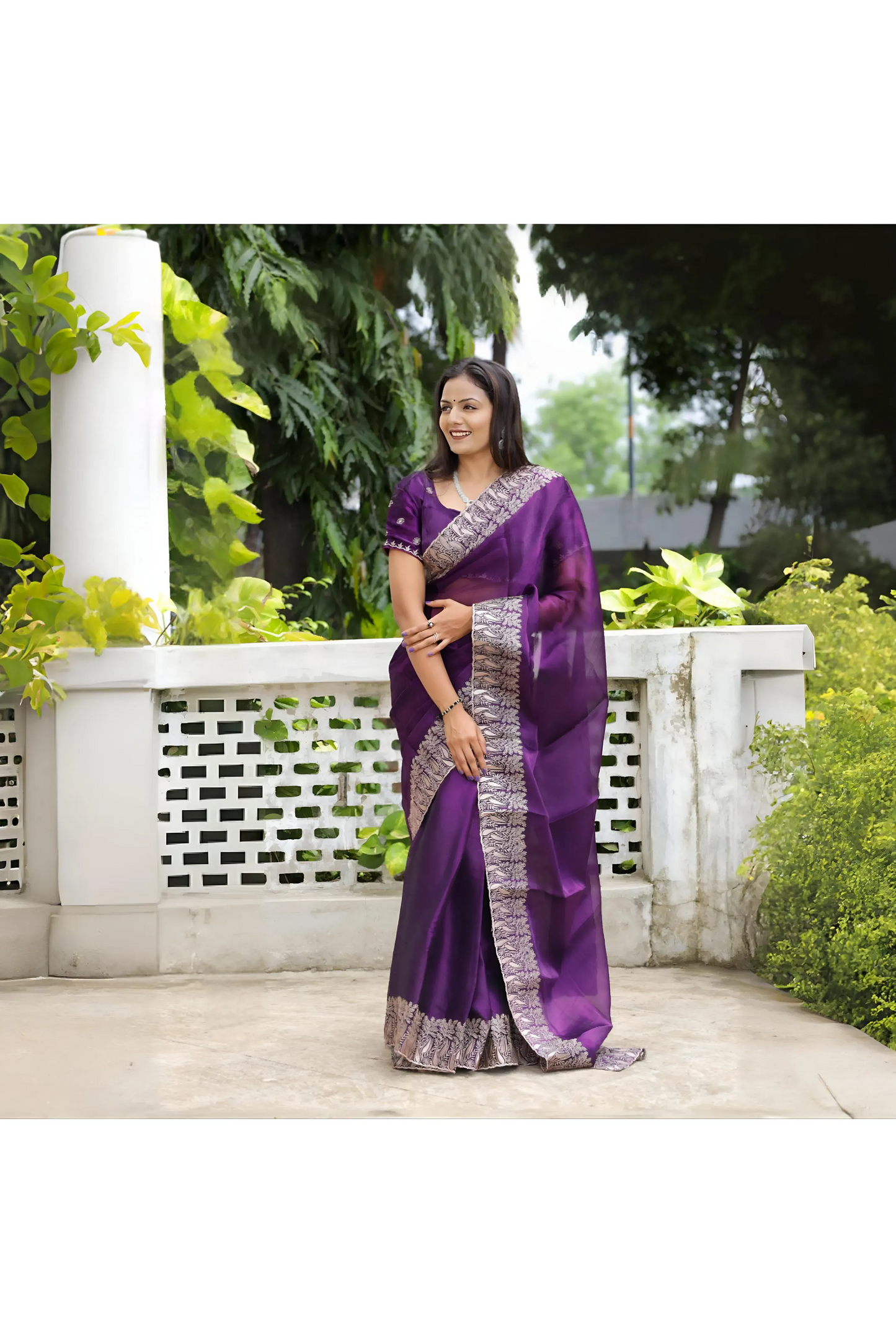 Soft burberry Silk Saree