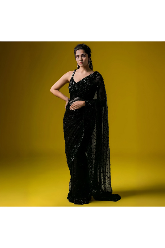 Sequins Black Saree