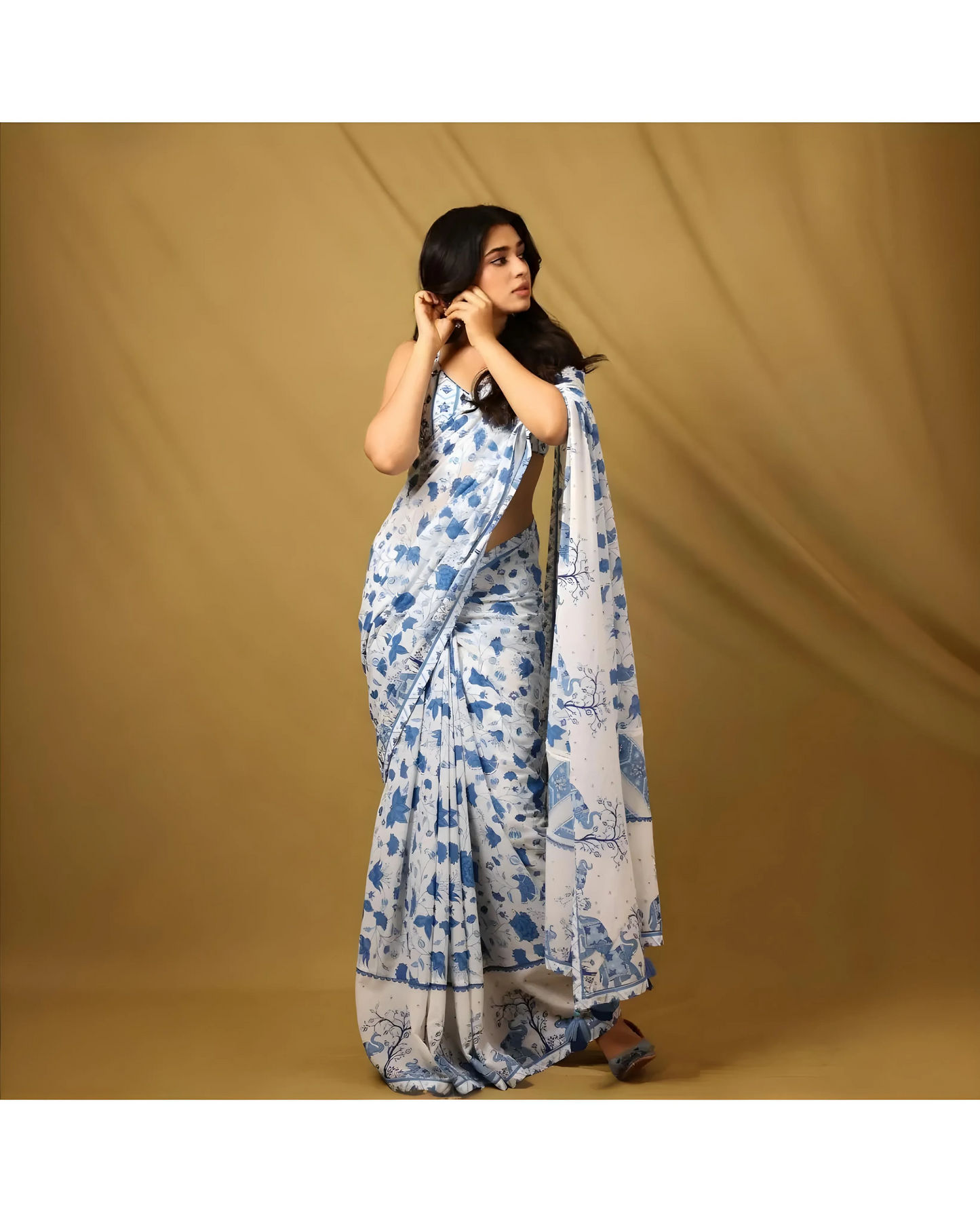 Elephant White Saree