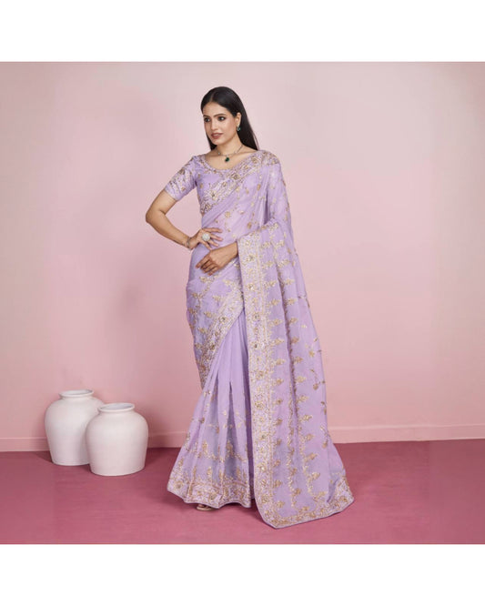 Soft Tabby Silk Organza Saree