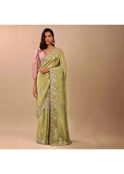 Chinnon Silk Embroidery Saree