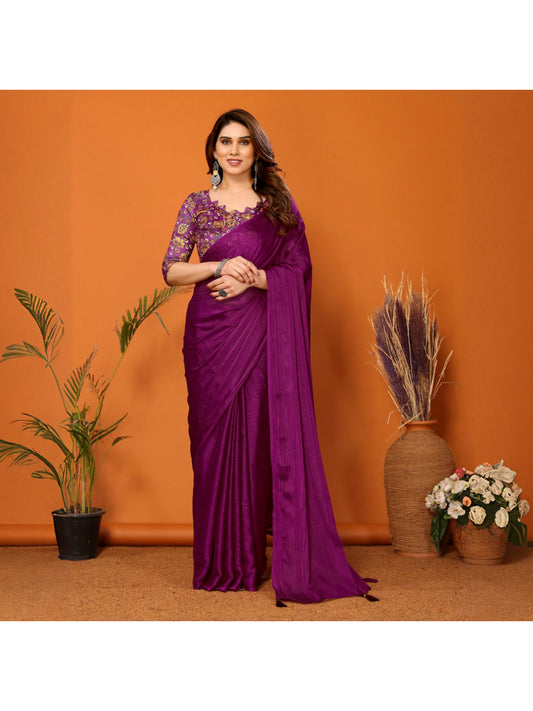 Polyester Zari Silk Saree