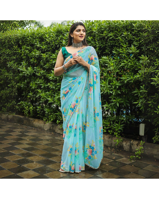 Printed Georgette Saree