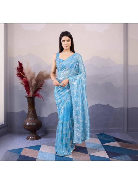 Party Wear Twill Net Saree