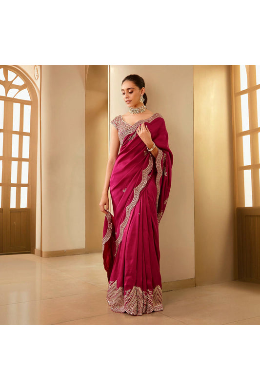 Vichitra Silk Embroidery Saree