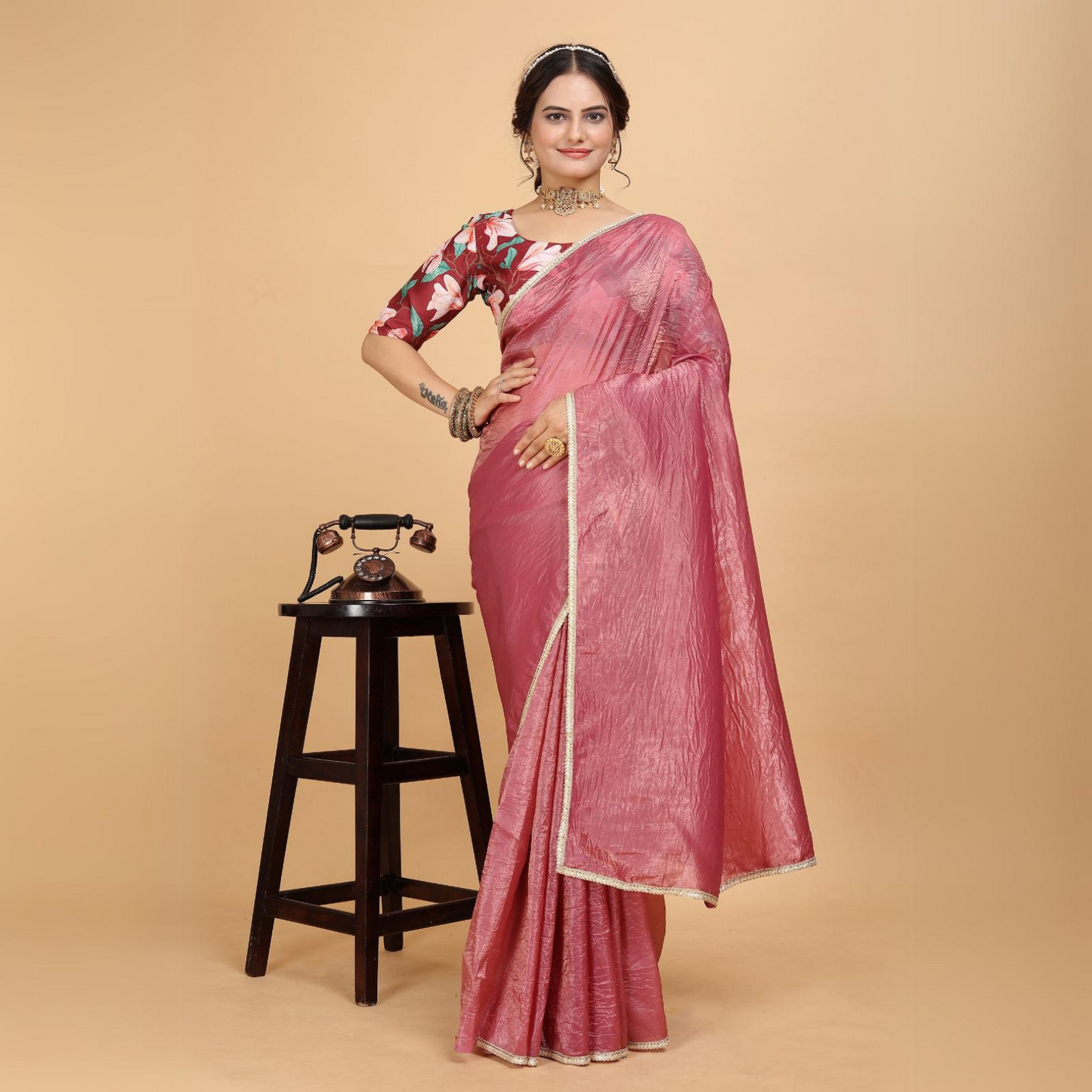 Crush Two Tone Saree