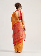 Orange Weaving Patola Silk Saree