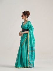 Teal Weaving Patola Silk Saree