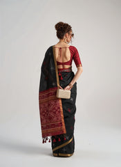 Black Weaving Patola Silk Saree