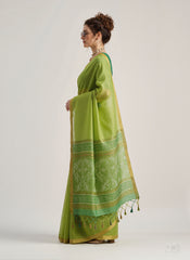 Green Weaving Patola Silk Saree