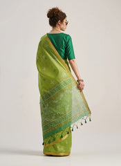 Green Weaving Patola Silk Saree