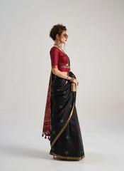 Black Weaving Patola Silk Saree