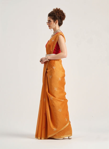 Orange Weaving Patola Silk Saree