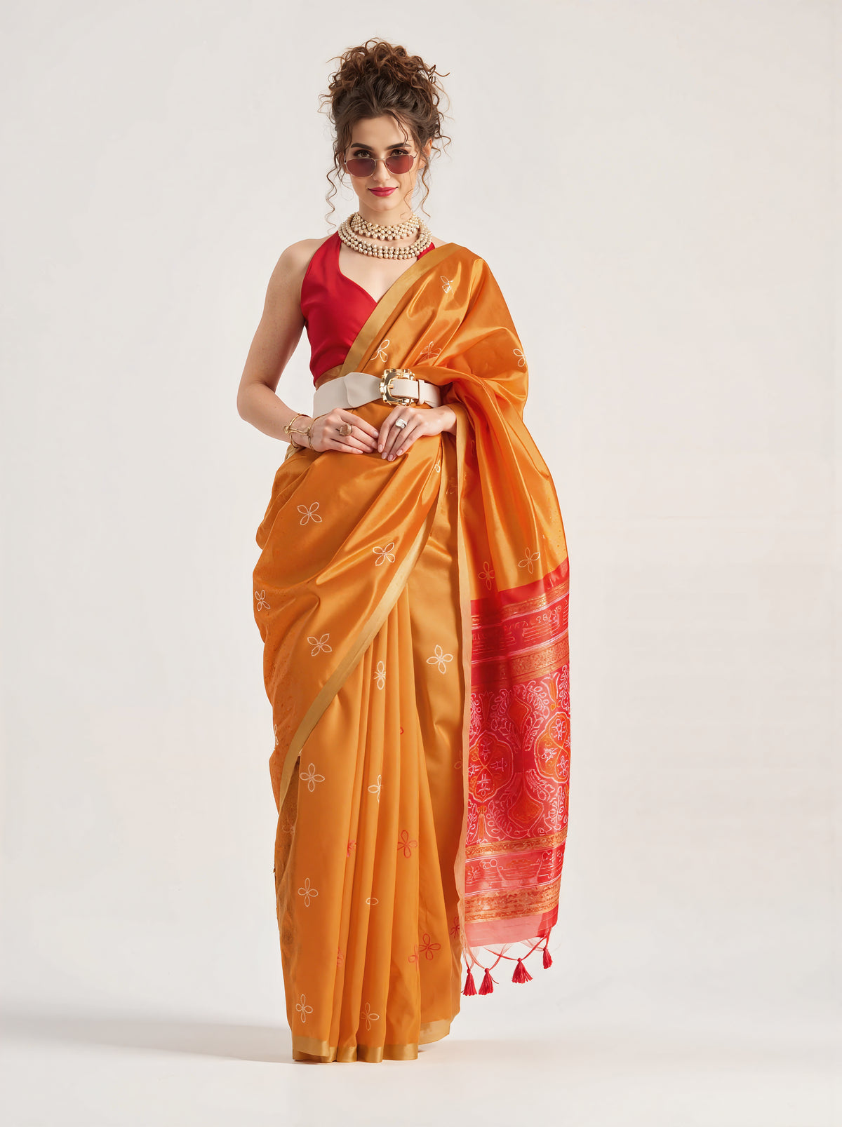 Orange Weaving Patola Silk Saree