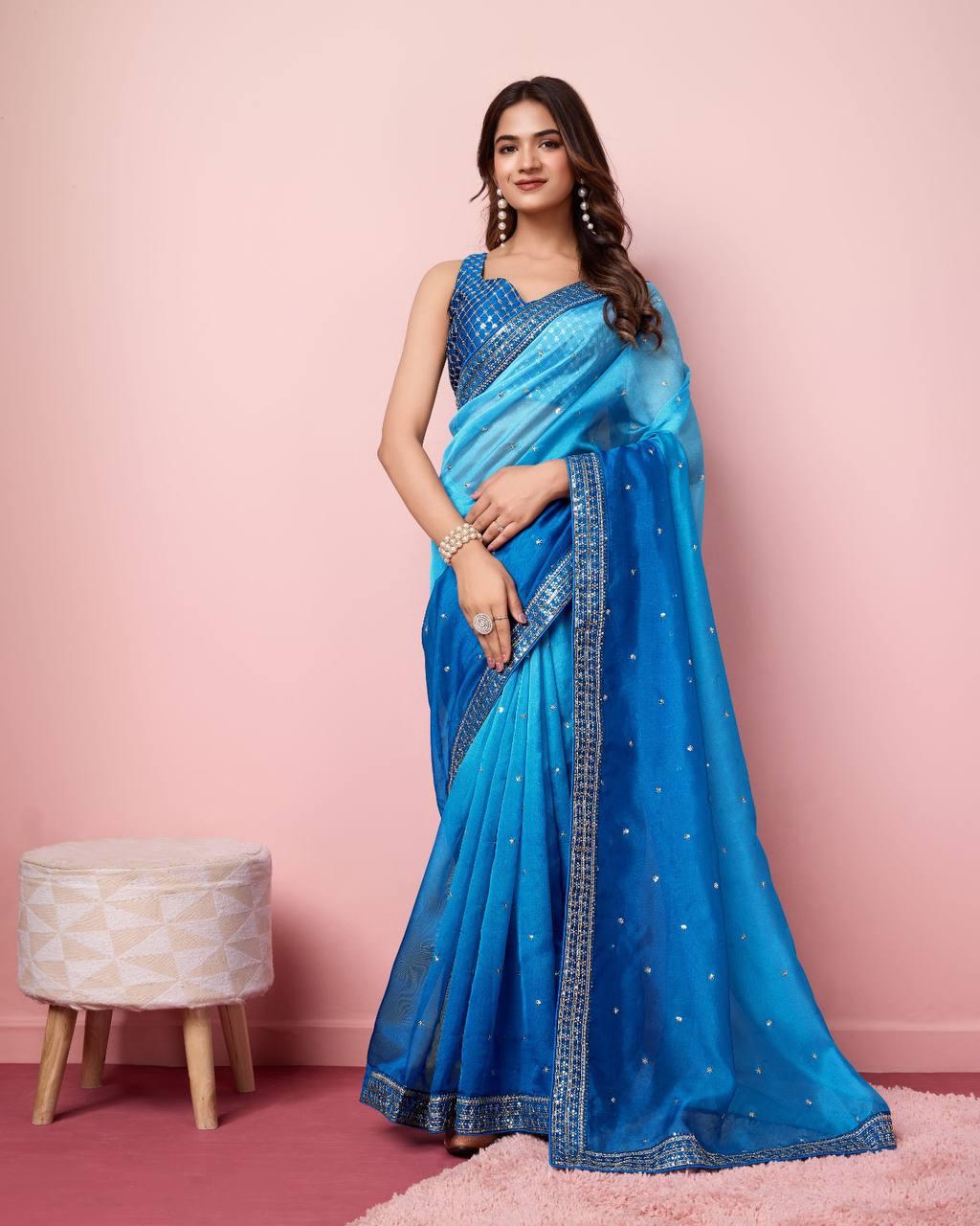 Soft Tabby Organza Saree