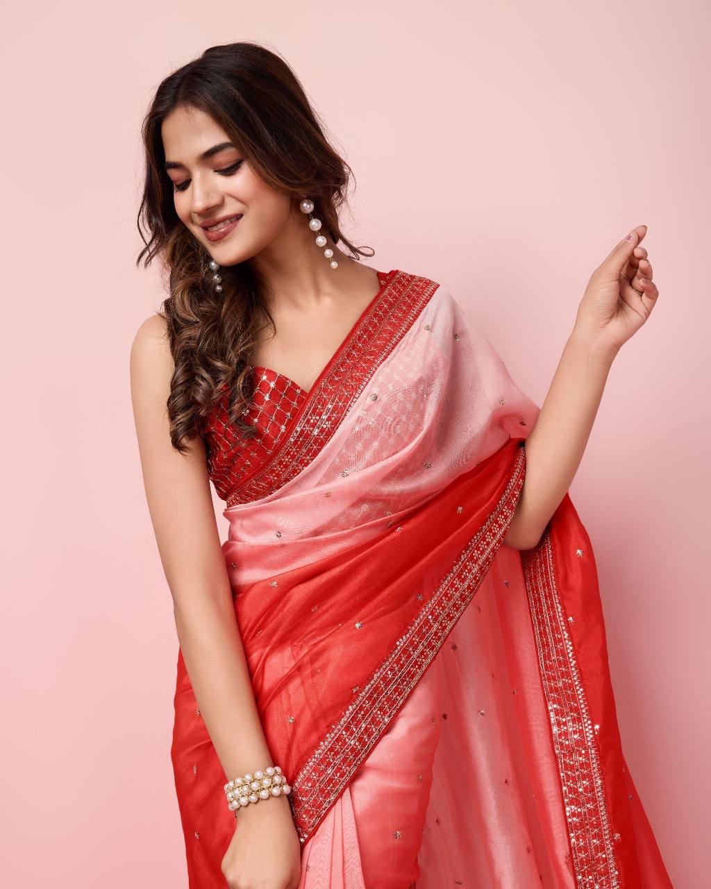 Soft Tabby Organza Saree