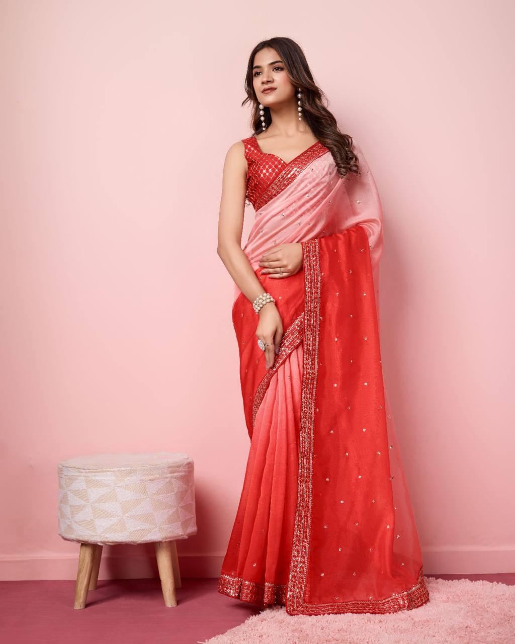 Soft Tabby Organza Saree