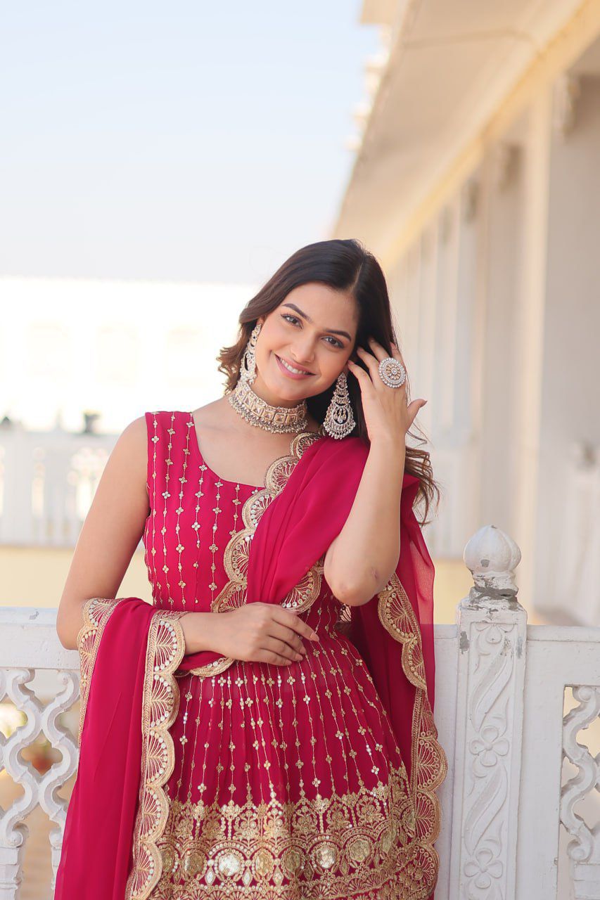 Sequence Faux Georgette Suit - Kalyanja