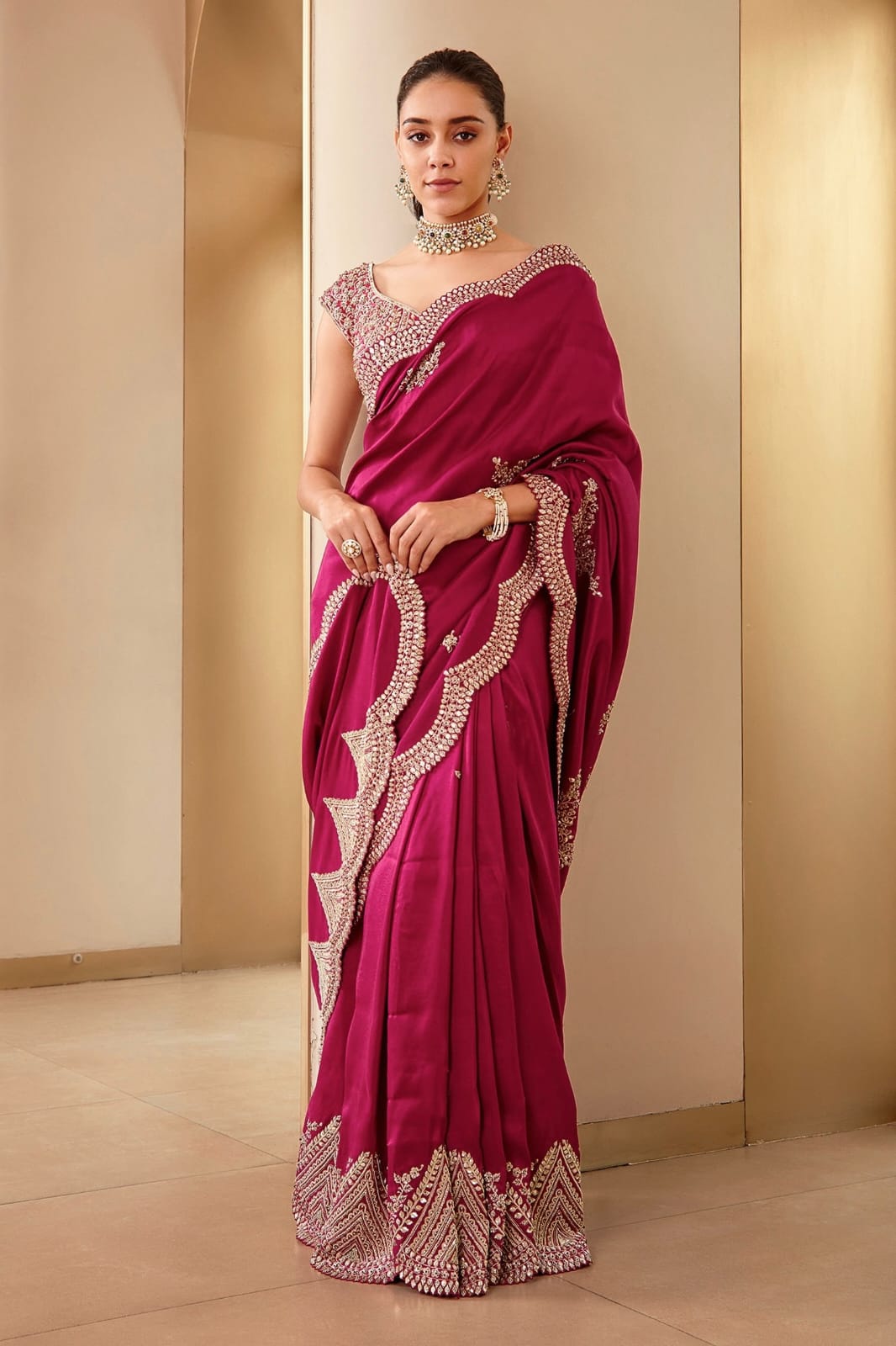 Vichitra Silk Embroidery Saree