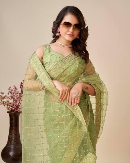 Soft Butterfly Net Saree