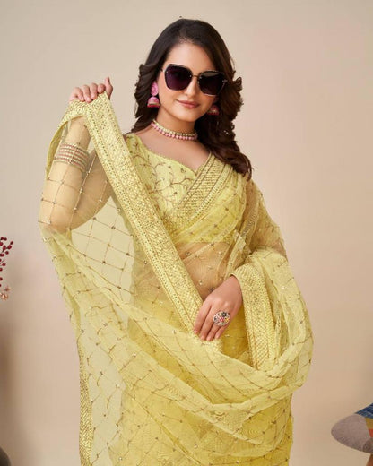 Soft Butterfly Net Saree