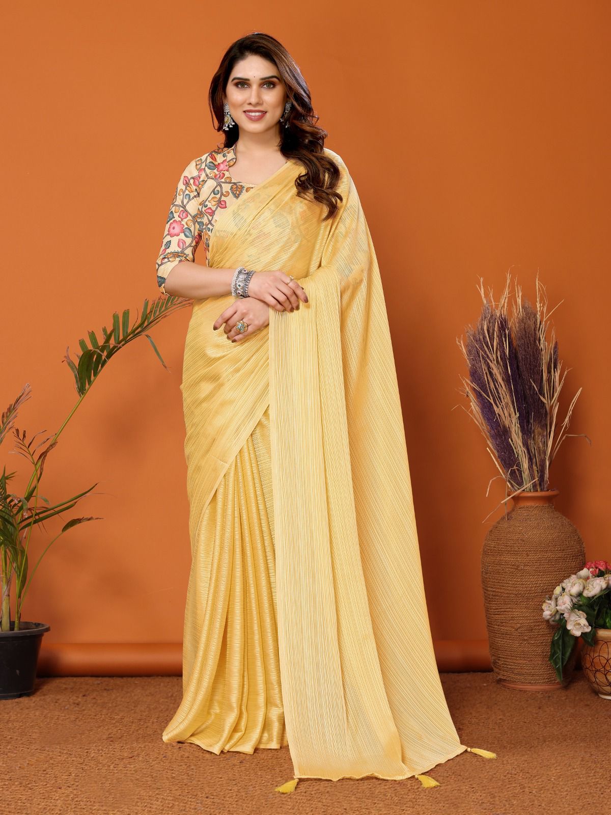 Polyester Zari Silk Saree