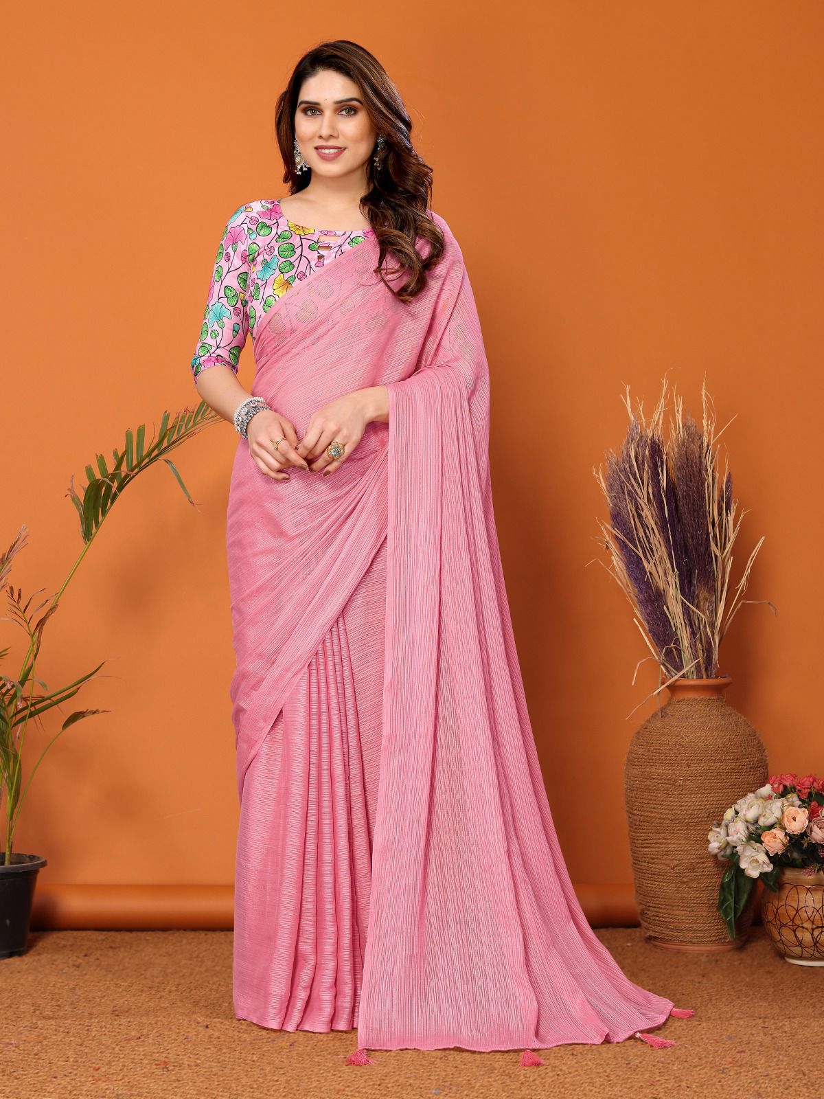 Polyester Zari Silk Saree