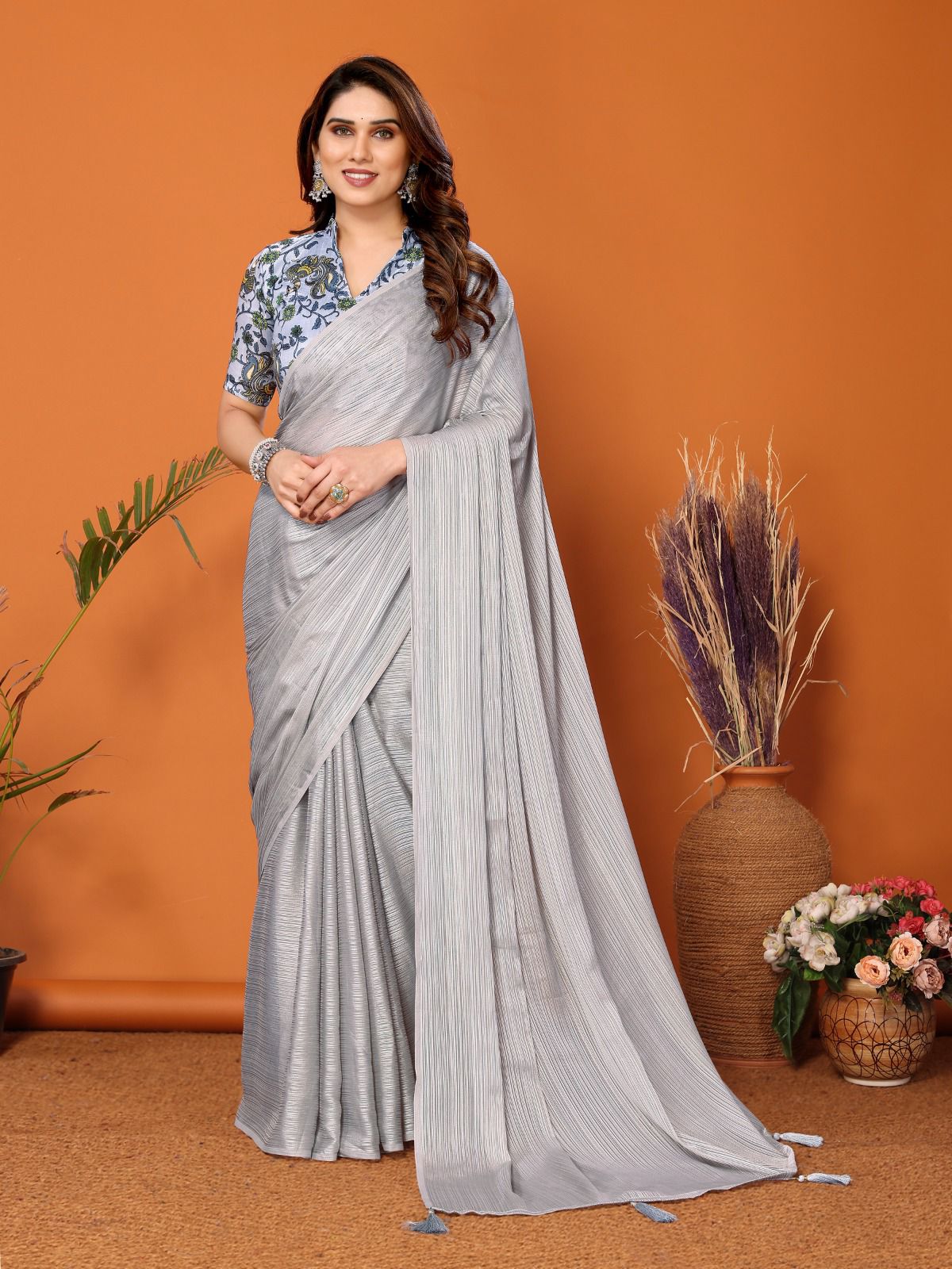 Polyester Zari Silk Saree