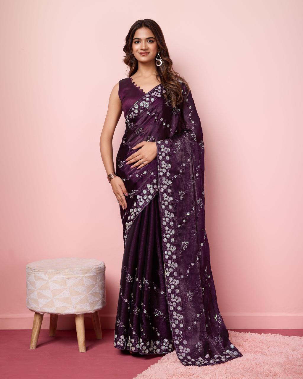 Soft Burberry Silk Saree