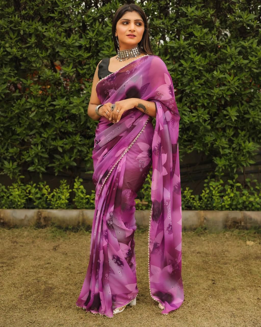 Printed Georgette Saree