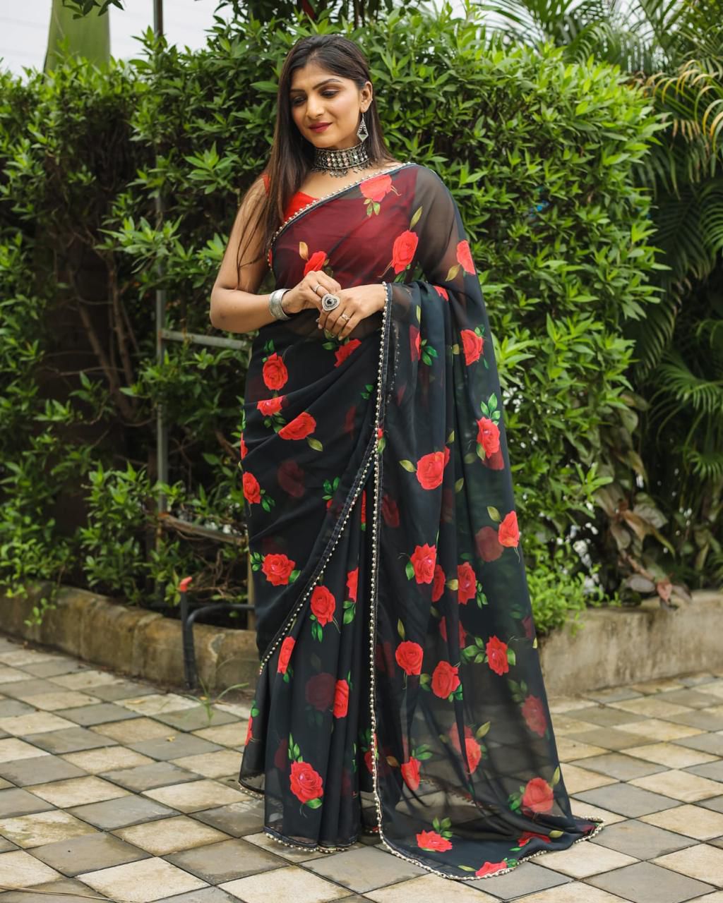 Printed Georgette Saree