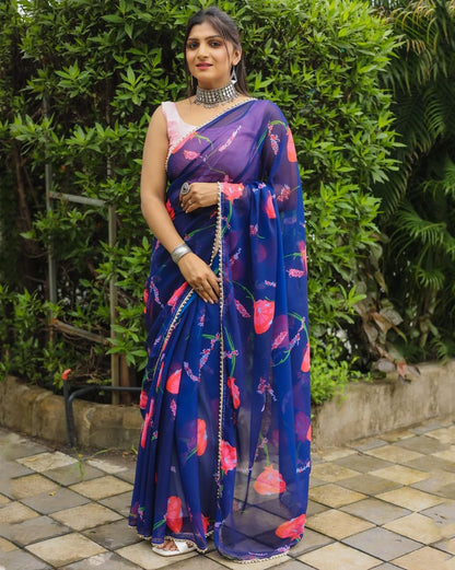 Printed Georgette Saree