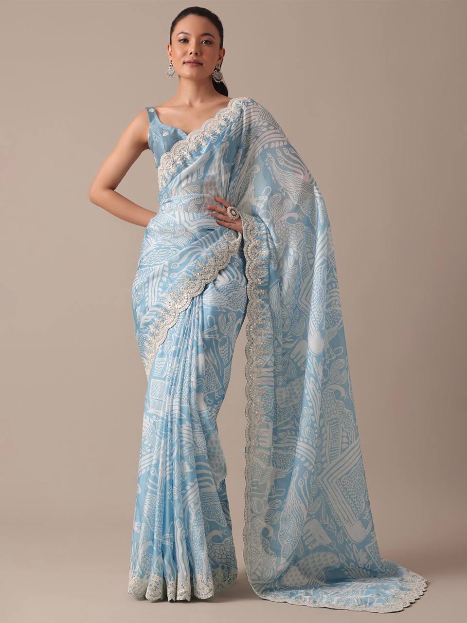 Soft Georgette Embroidery Saree