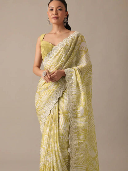 Soft Georgette Embroidery Saree