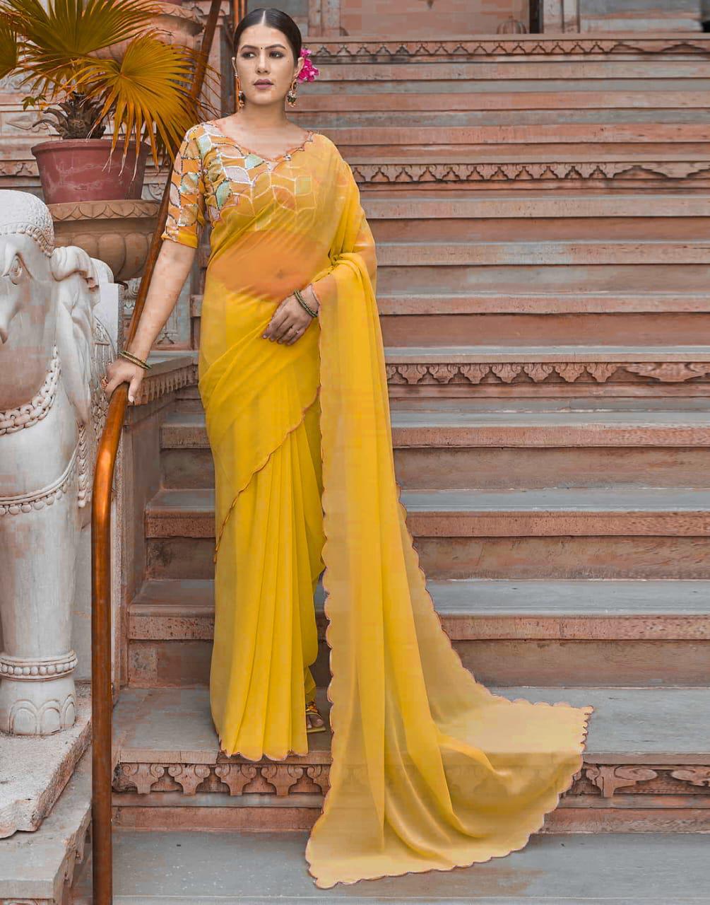 Faux Georgette Saree