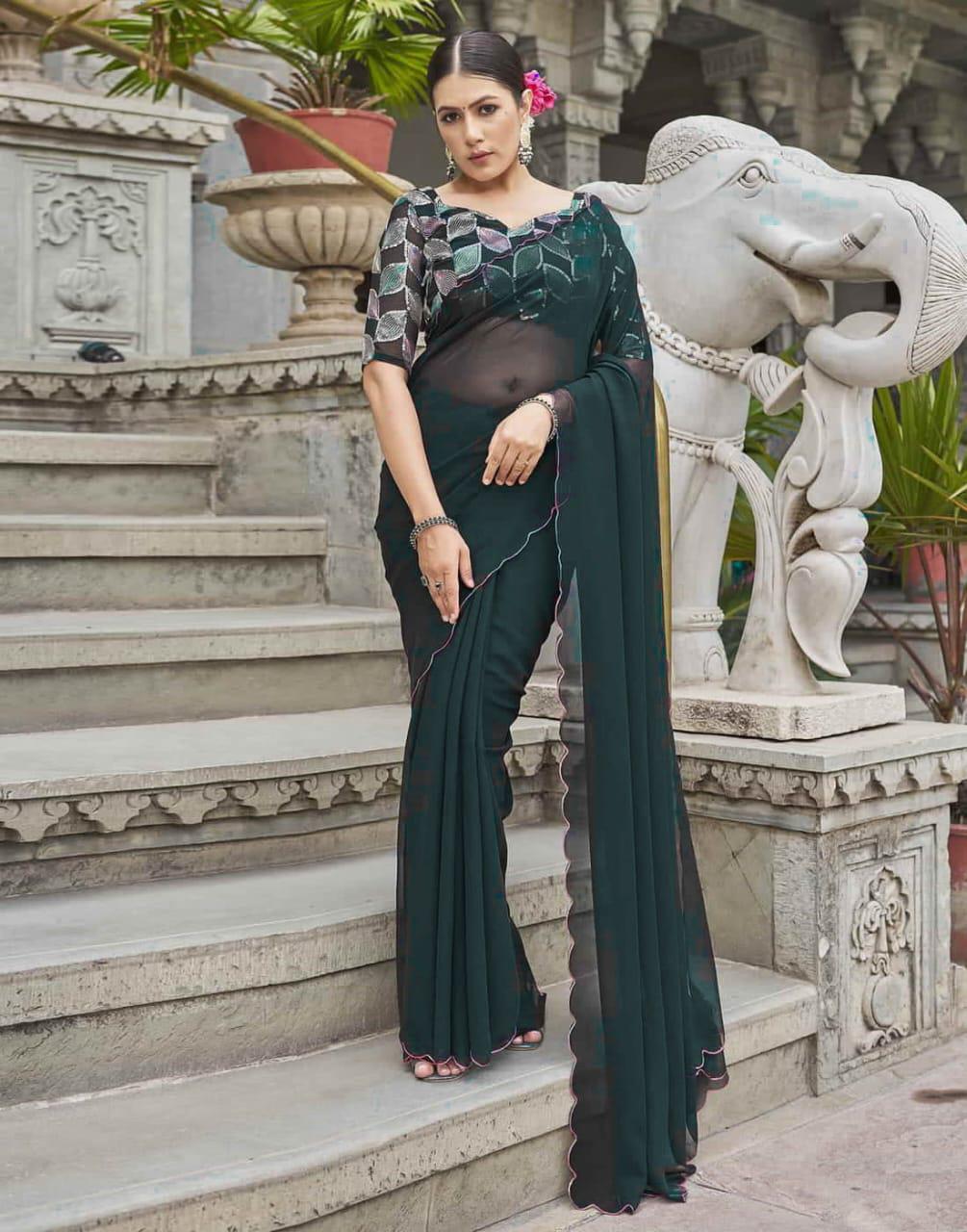 Faux Georgette Saree