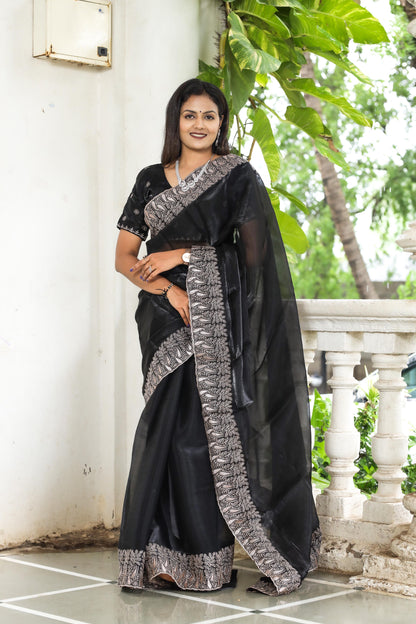 Soft burberry Silk Saree