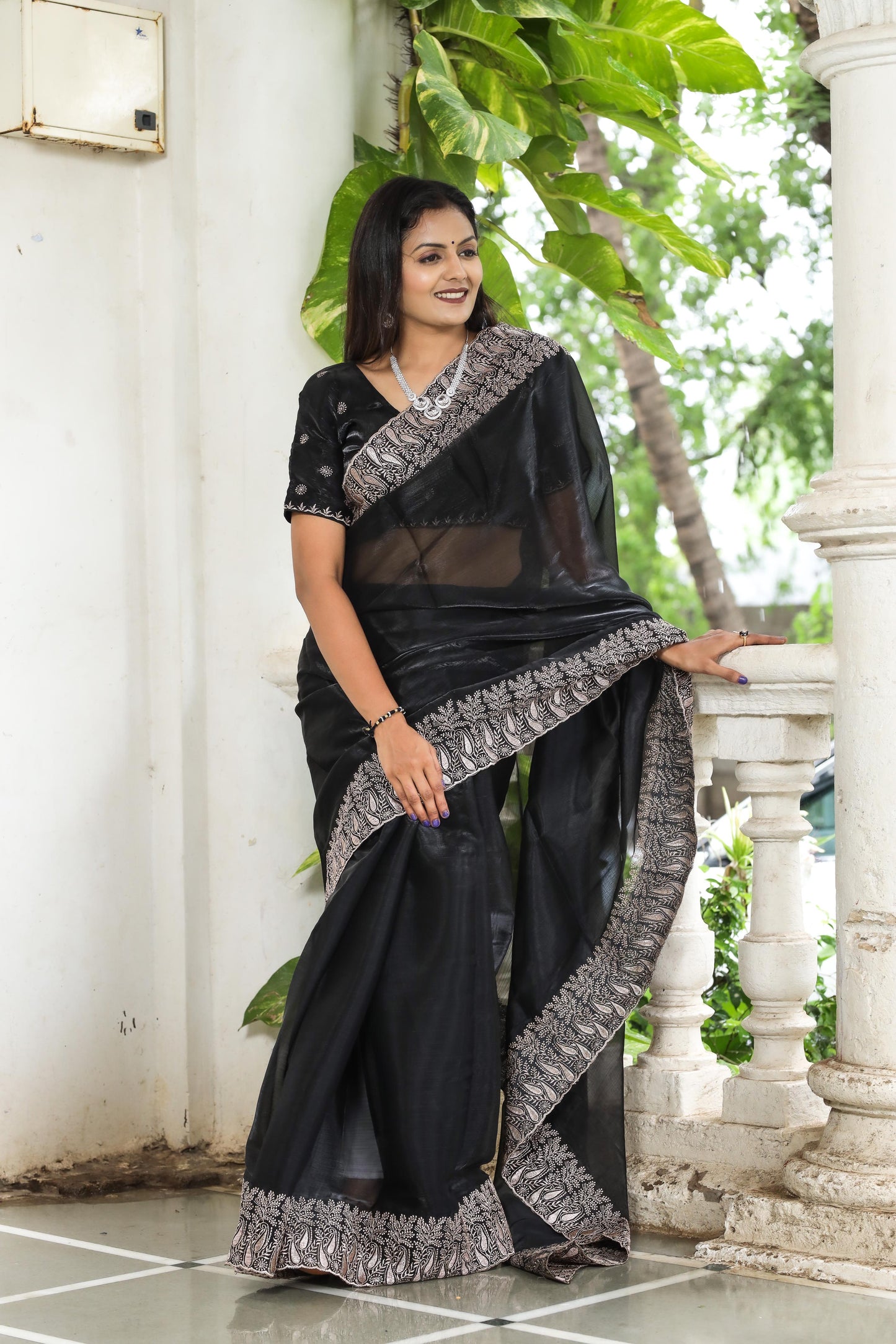 Soft burberry Silk Saree