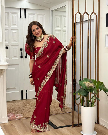 Georgette Embroidery Saree