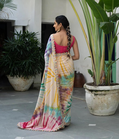 Chinon Digital Printed Saree