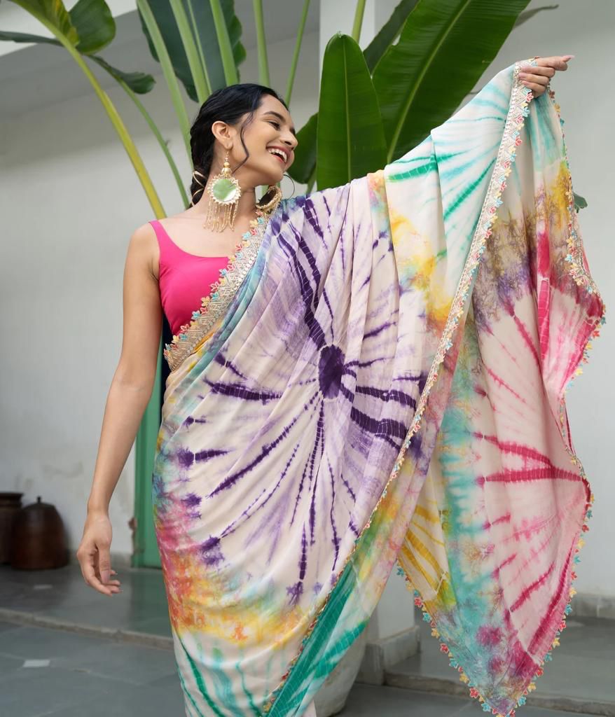 Chinon Digital Printed Saree